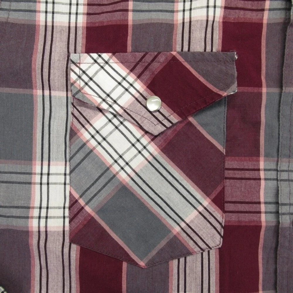 High Noon Mens Western Pearl Snap Long Sleeve Shirt Size Medium Regular - Picture 6 of 10